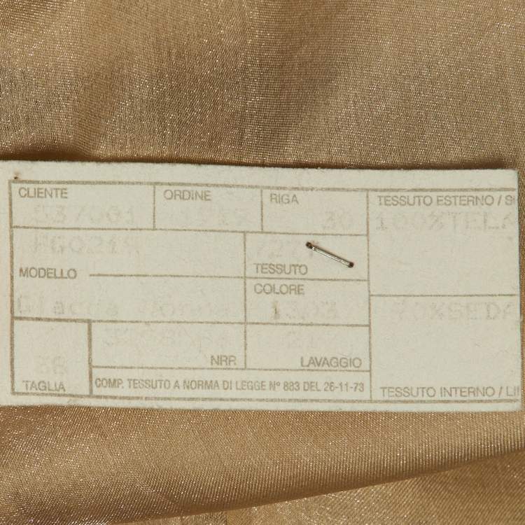 Pre Owned Giorgio Armani Beige Linen & Silk Lapel Blazer S