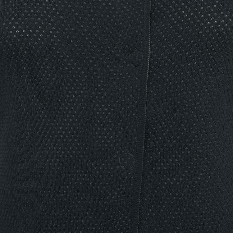 Pre Owned Giorgio Armani Navy Blue Stretch Knit Jacket S