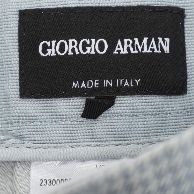 Pre Owned Giorgio Armani Blue Silk Wide Leg Trouser M