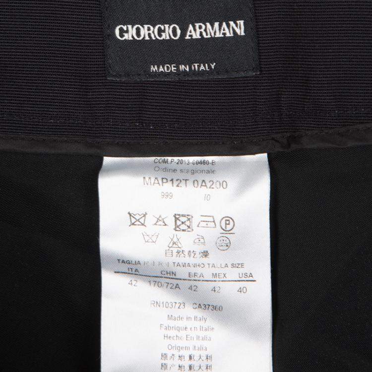 Pre Owned Giorgio Armani Black High Waist Velvet Pants M