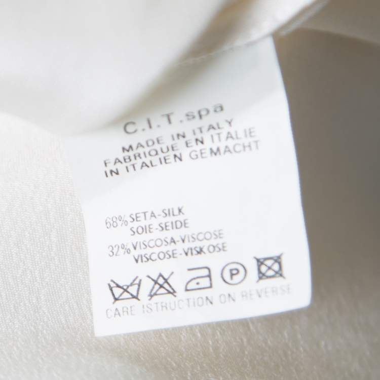 Pre Owned Giorgio Armani Cream Ruffled Sleeveless Top M