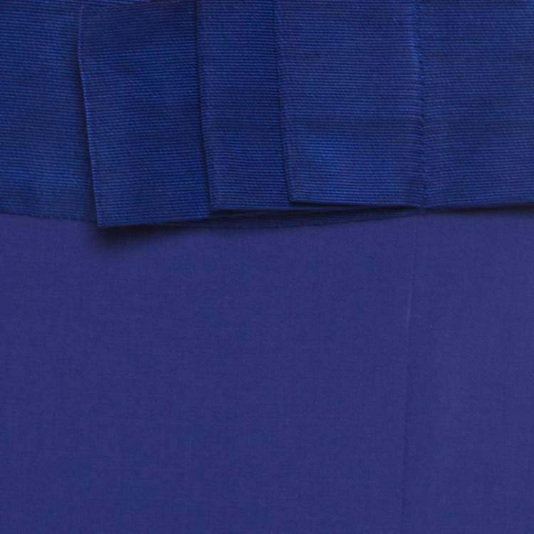 Pre Owned Giorgio Armani Purple Wool Bow Detail Midi Skirt M
