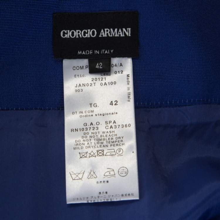 Pre Owned Giorgio Armani Purple Wool Bow Detail Midi Skirt M