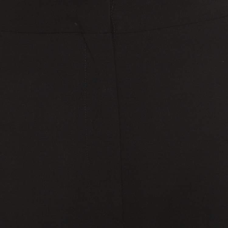 Pre Owned Giorgio Armani Black Knit Straight Fit Trousers L