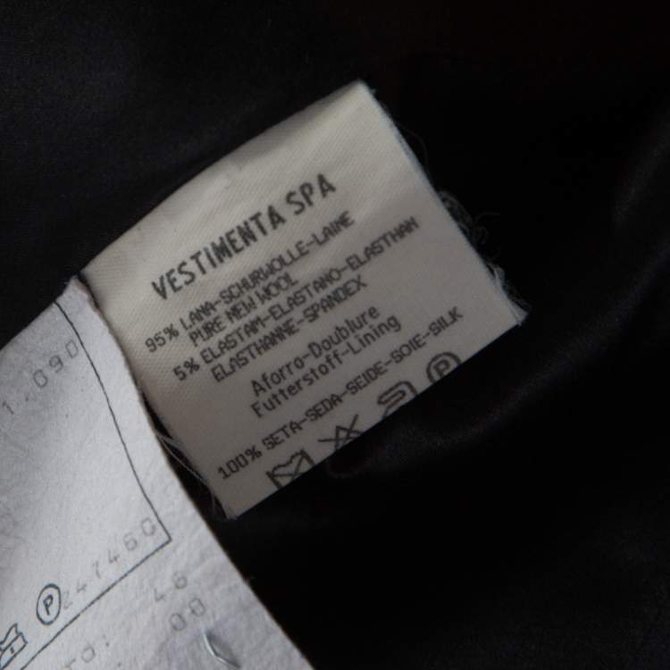 Pre Owned Giorgio Armani Black Wool Mandarin Collar Blazer L