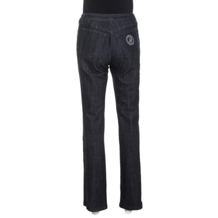 Pre Owned Giorgio Armani Indigo Blue Denim Straight Fit Jeans S