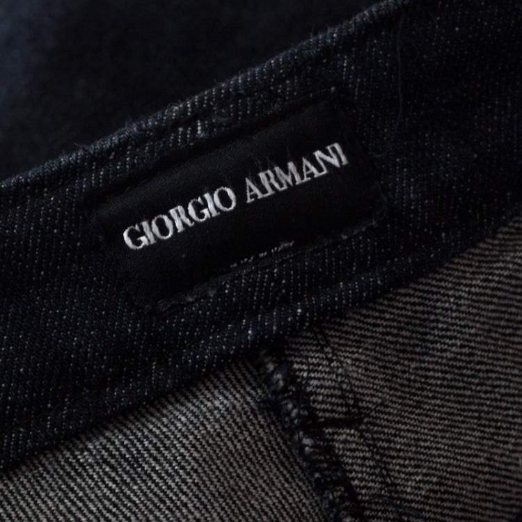 Pre Owned Giorgio Armani Indigo Blue Denim Straight Fit Jeans S