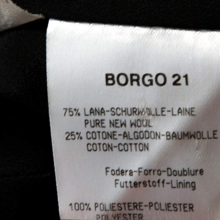 Pre Owned Giorgio Armani Black Stripe Wool Fitted Blazer S