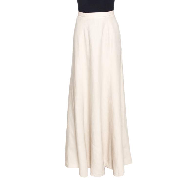 White Emporio Armani Long Skirt in Ivory Womens Clothing Skirts Maxi skirts 