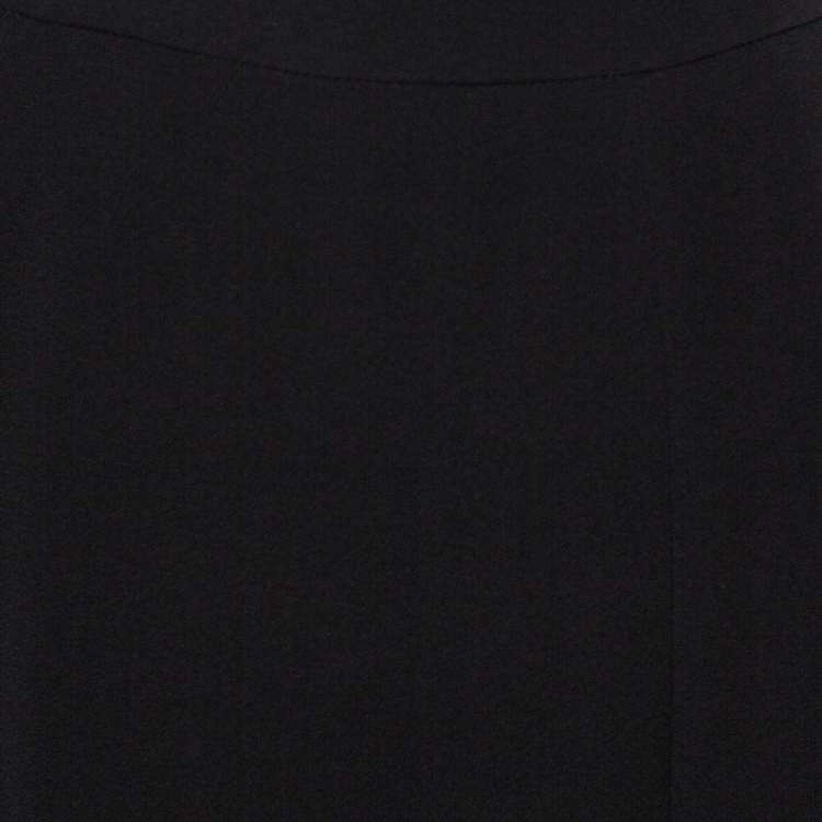 Pre Owned Giorgio Armani Black Crepe A Line Short Skirt M