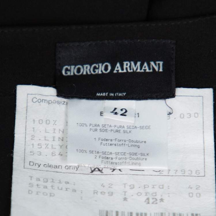 Pre Owned Giorgio Armani Black Crepe A Line Short Skirt M