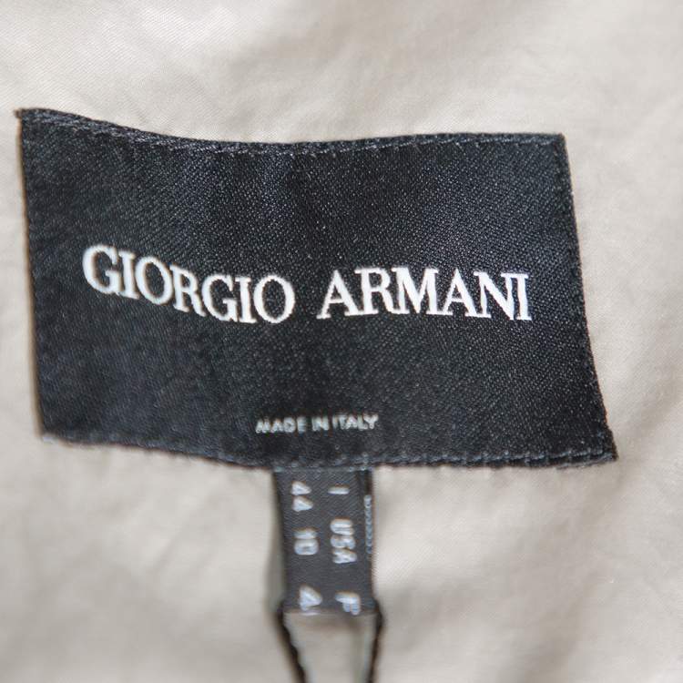 Pre Owned Giorgio Armani Silver Linen Safari Jacket M