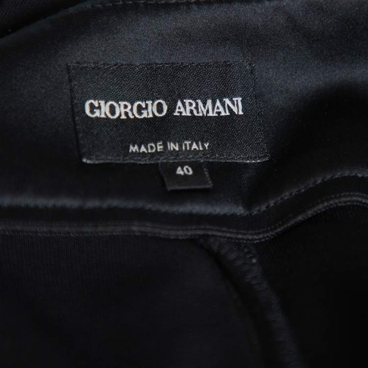 Pre Owned Giorgio Armani Black Knit Leggings S