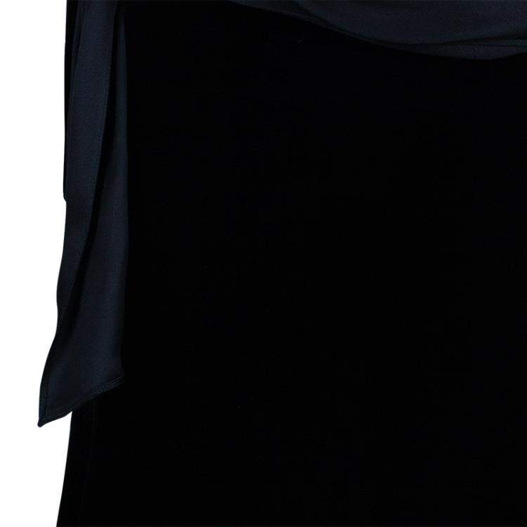 Pre Owned Giorgio Armani Black Velvet Skirt M