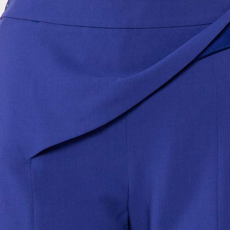 Pre Owned Giorgio Armani Purple Cotton Waist Trim Detail Pants M