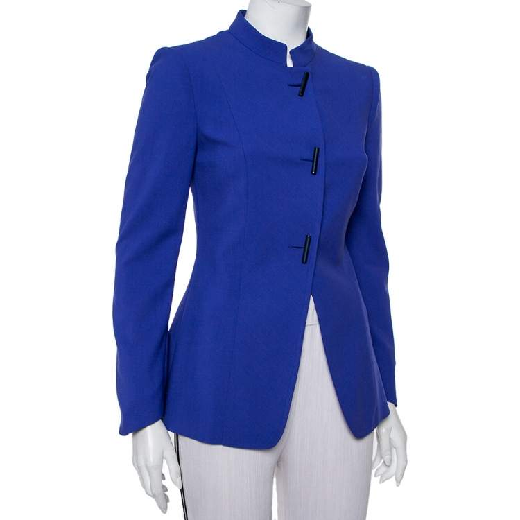 Pre Owned Giorgio Armani Purple Wool Button Front Jacket M