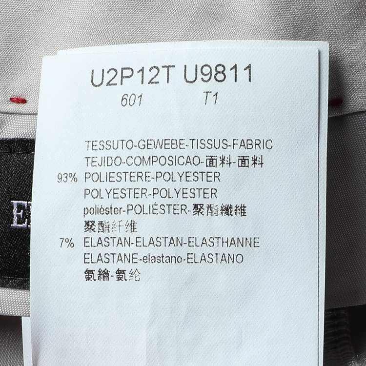 Pre Owned Giorgio Armani Grey Crepe Straight Leg Trousers S