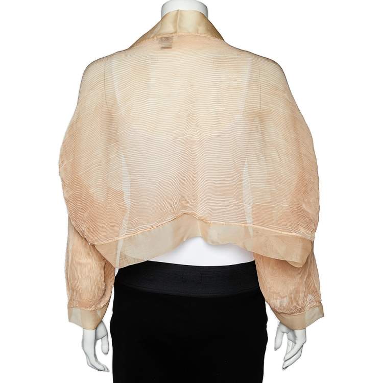 Pre Owned Giorgio Armani Light Pink Plisse Silk Shrug (One Size)