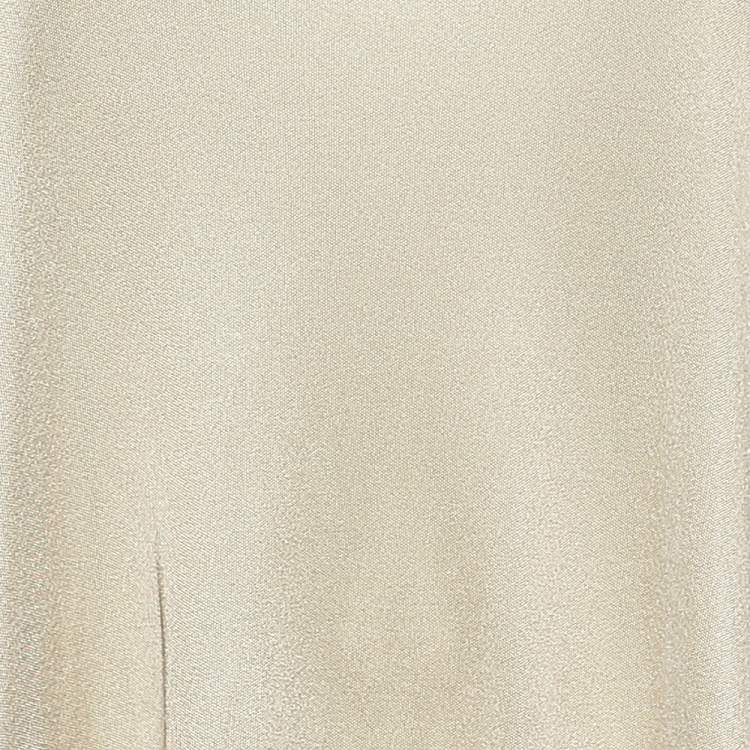 Pre Owned Giorgio Armani Beige Jersey Oversized Top L