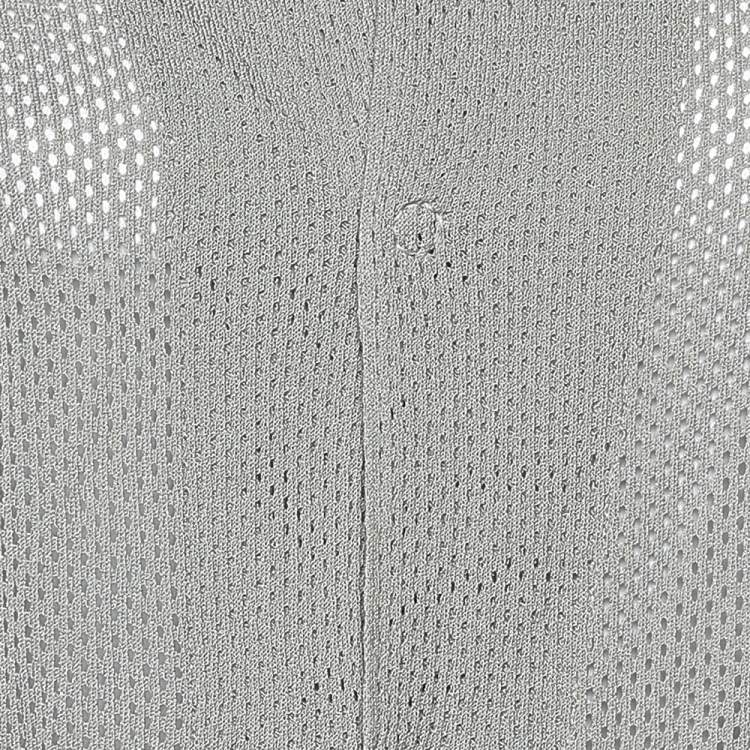 Pre Owned Giorgio Armani Grey Perforated Knit Cardigan XL