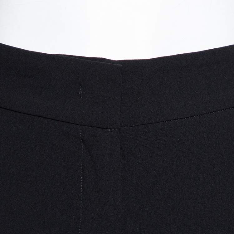 Pre Owned Giorgio Armani Black Wool Crepe Tailored Pants M 