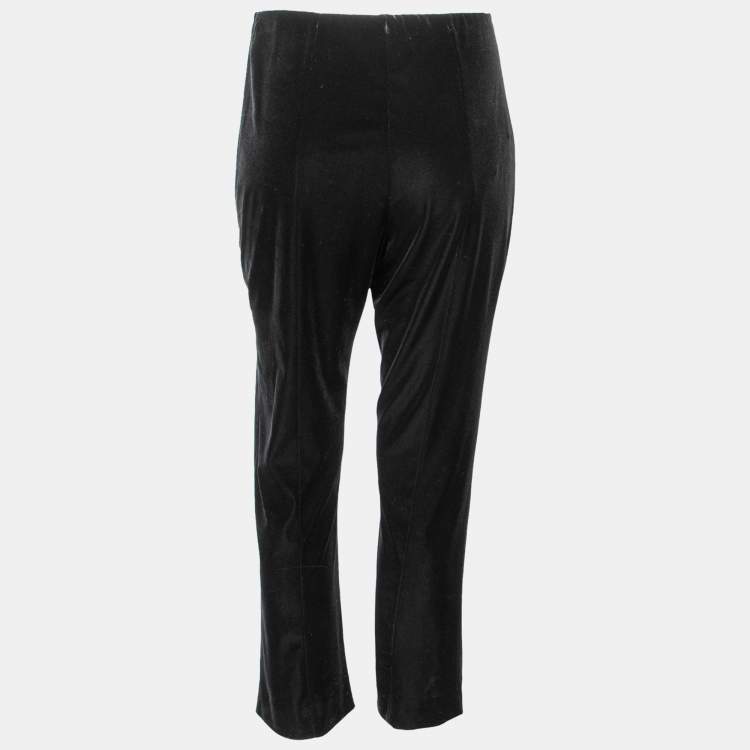 Pre Owned Giorgio Armani Black Velvet Trouser M