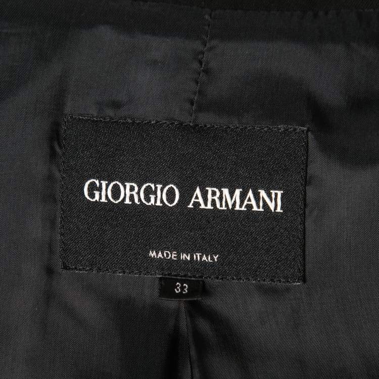 Pre Owned Giorgio Armani Black Acetate Skirt Suit S