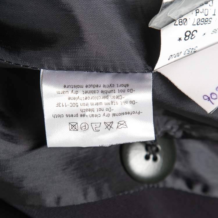 Pre Owned Giorgio Armani Navy Blue Crepe Wrap Jacket XS