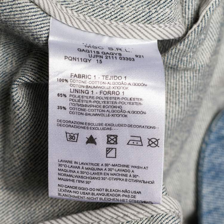 Pre Owned Giorgio Armani Blue Denim Button Front Jacket L