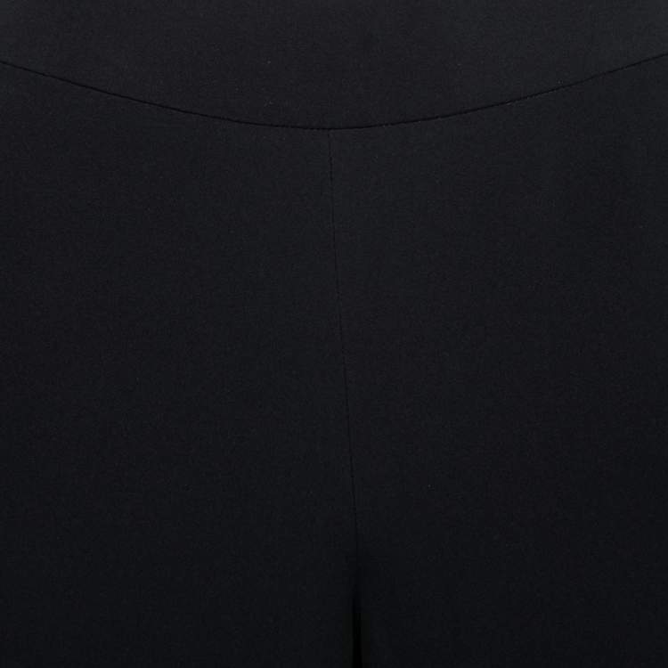 Pre Owned Giorgio Armani Black Silk Wide-Leg Pants M