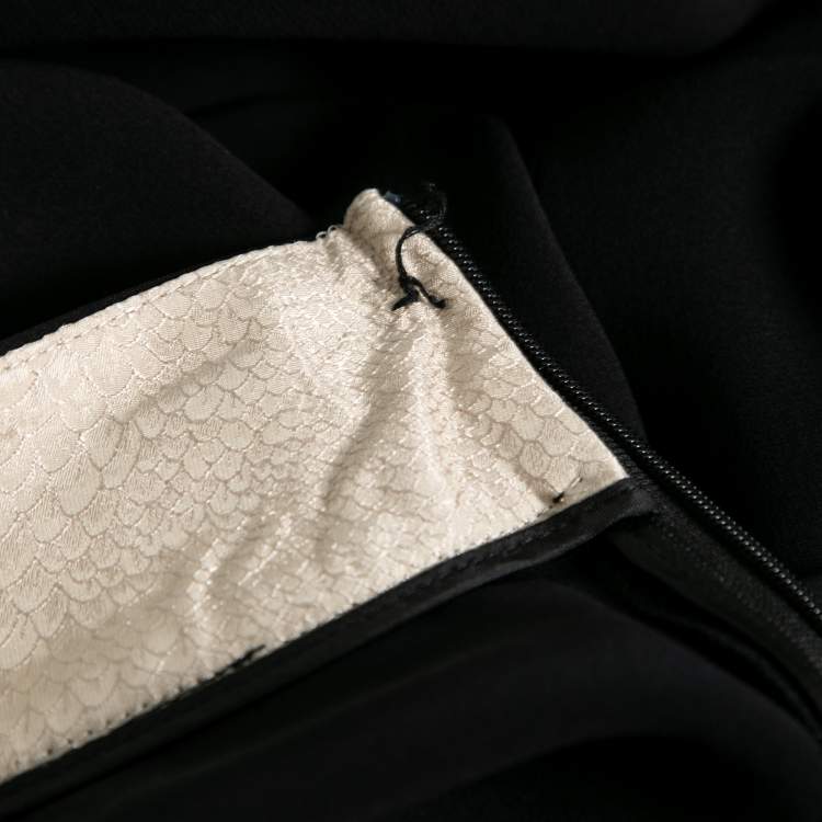 Pre Owned Giorgio Armani Black Silk Wide-Leg Pants M