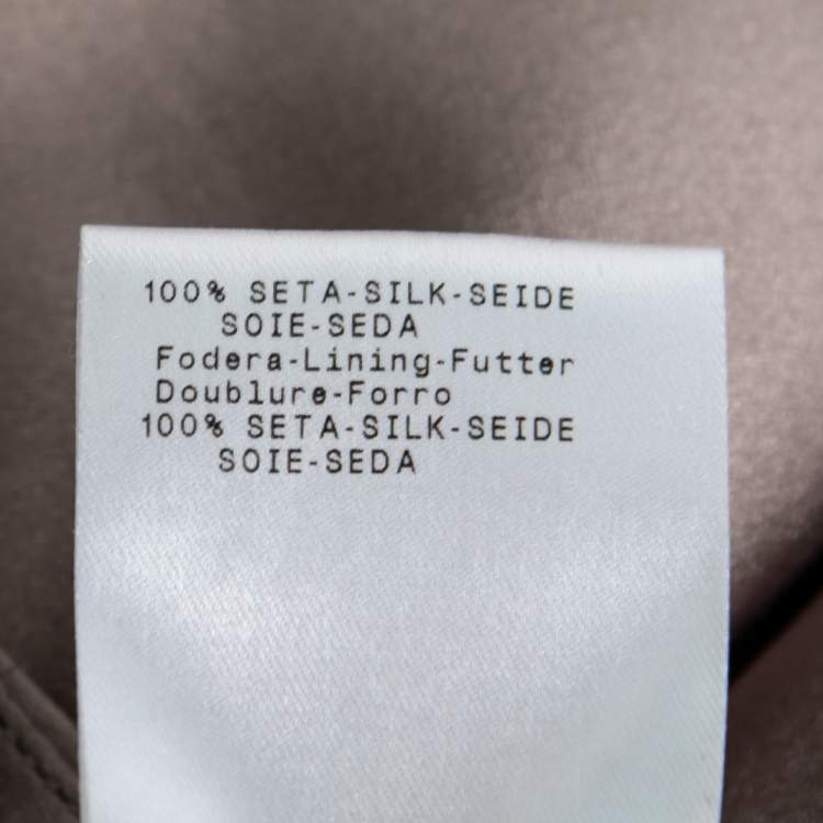 Pre Owned Giorgio Armani Grey Silk Satin Pleat Detail Skirt S