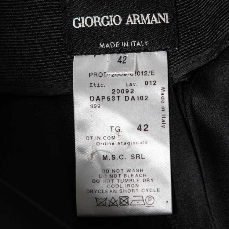 Pre Owned Giorgio Armani Black Silk Wide-Leg Pants M