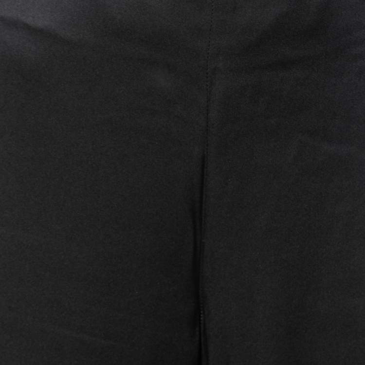 Pre Owned Giorgio Armani Black Silk Wide-Leg Pants M