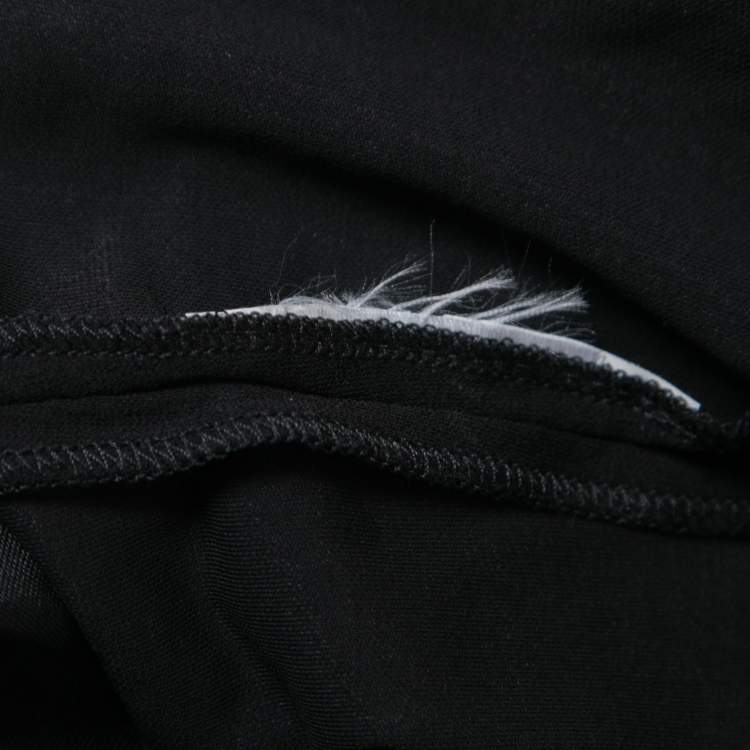 Pre Owned Giorgio Armani Black Stretch Crepe & Tulle Sleeveless Dress S