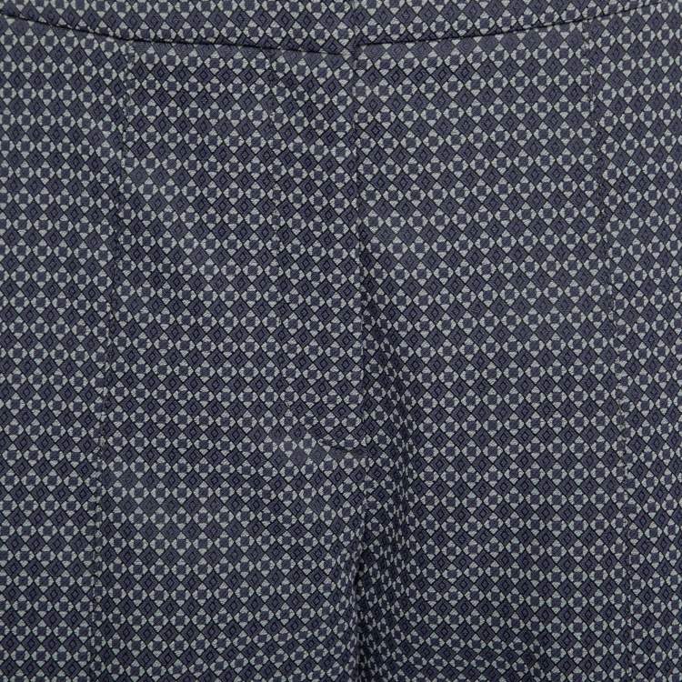Pre Owned Giorgio Armani Purple & Grey Patterned Knit Pants M