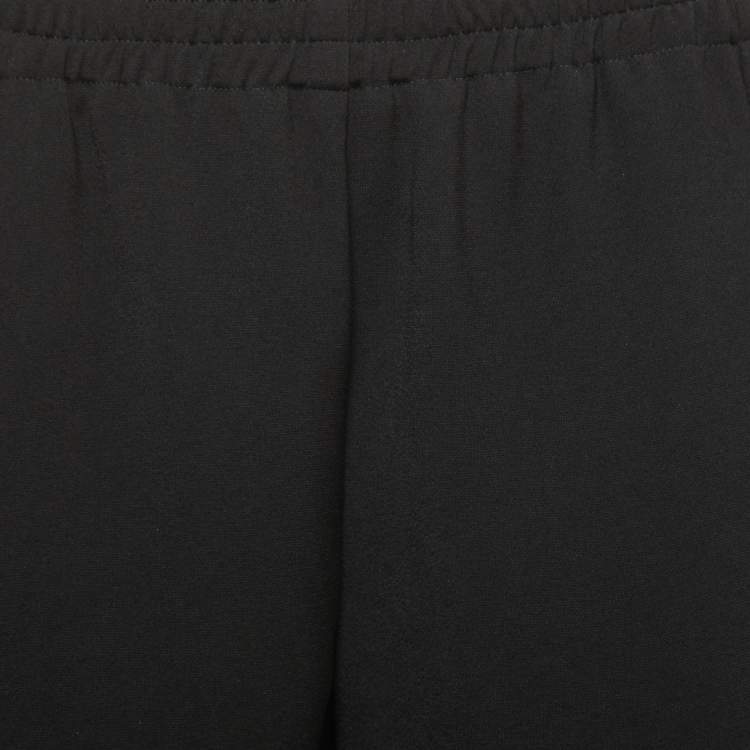 Pre Owned Giorgio Armani Black Wool Crepe Tailored Pants M