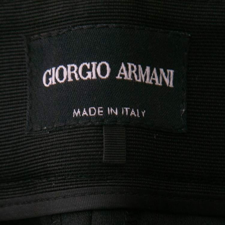 Pre Owned Giorgio Armani Black Satin Side Stripe Detail Trousers S