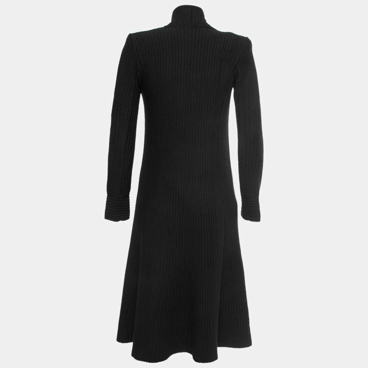Pre Owned Giorgio Armani Black Knit Button Front Long Cardigan S