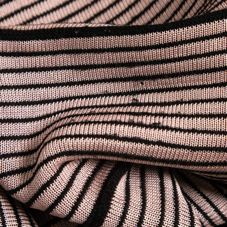 Pre Owned Giorgio Armani Black Knit Button Front Long Cardigan S