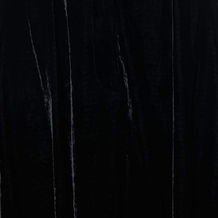 Pre Owned Giorgio Armani Black Velvet Asymmetrical Hem Skirt M
