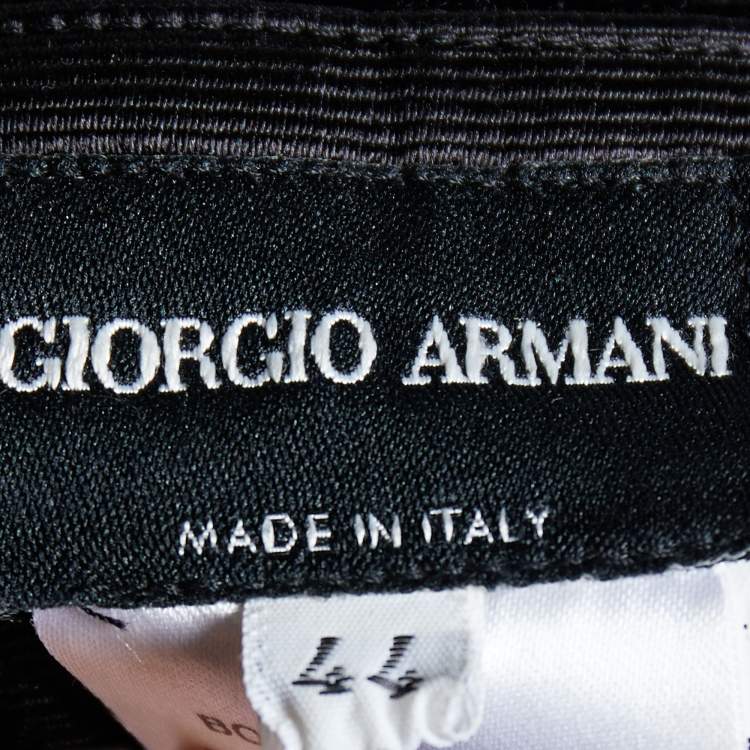 Pre Owned Giorgio Armani Black Velvet Asymmetrical Hem Skirt M
