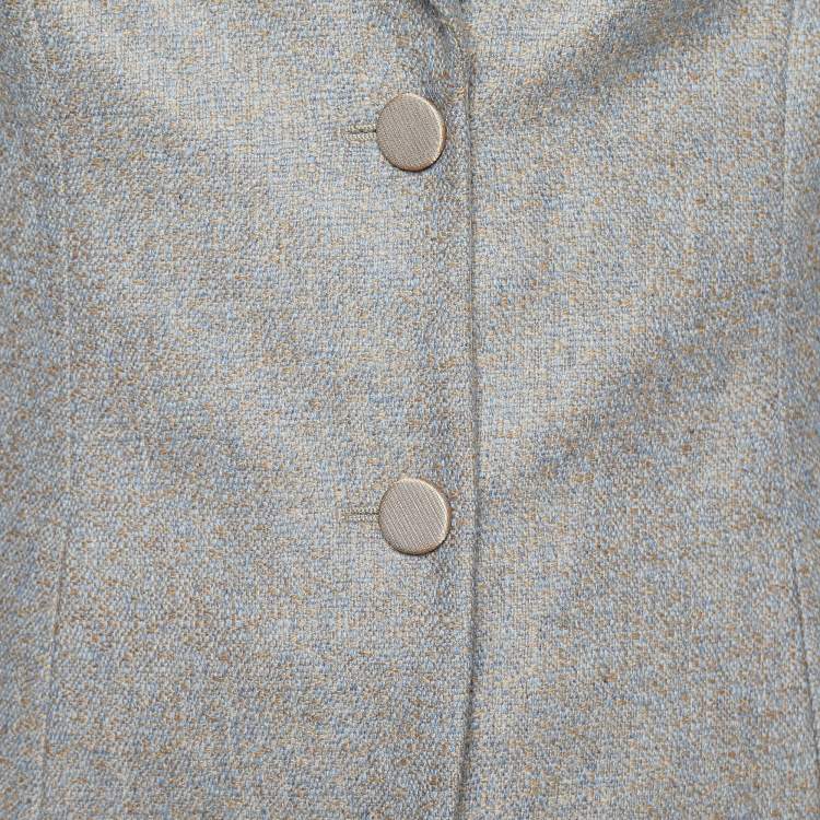 Pre Owned Giorgio Armani Beige Cashmere Button Front Blazer M