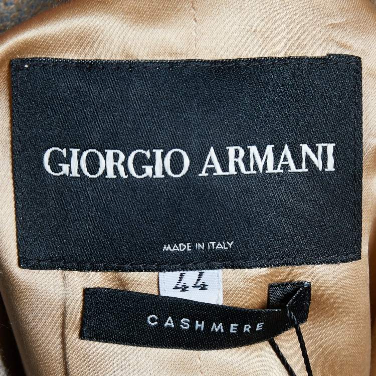 Pre Owned Giorgio Armani Beige Cashmere Button Front Blazer M