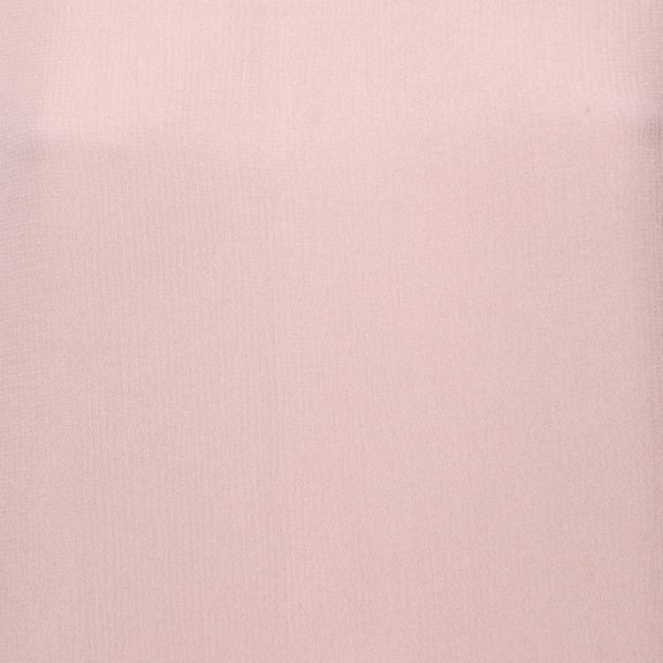Pre Owned Giorgio Armani Blush Pink Crepe Cape Sleeve Top M