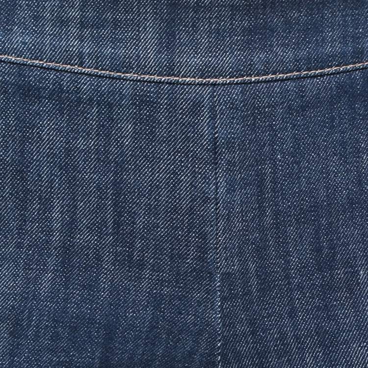 Pre Owned Giorgio Armani Blue Dark Wash Denim Wide Leg Jeans M / Waist 30"