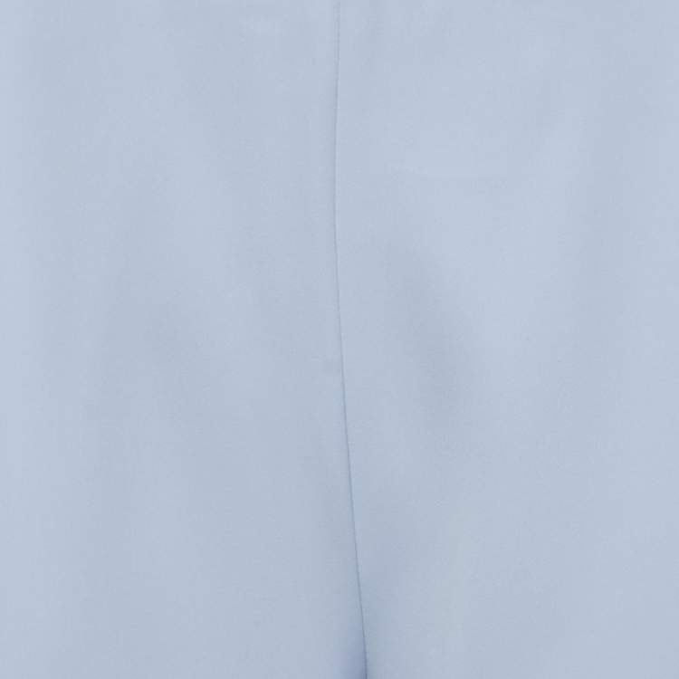 Pre Owned Giorgio Armani Light Blue Crepe High Waist Trousers S