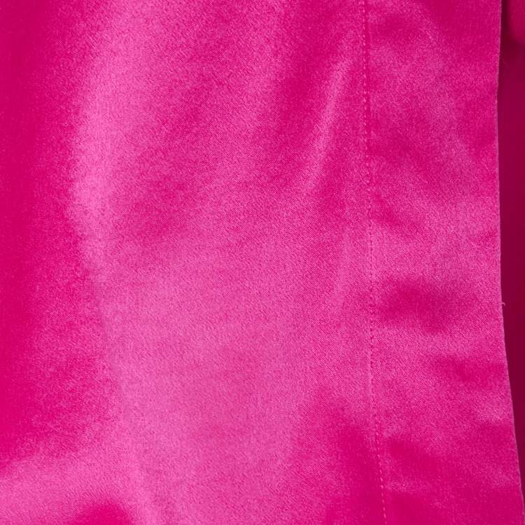 Pre Owned Giorgio Armani Pink Silk Tie Detailed Button Front Shirt Blouse S