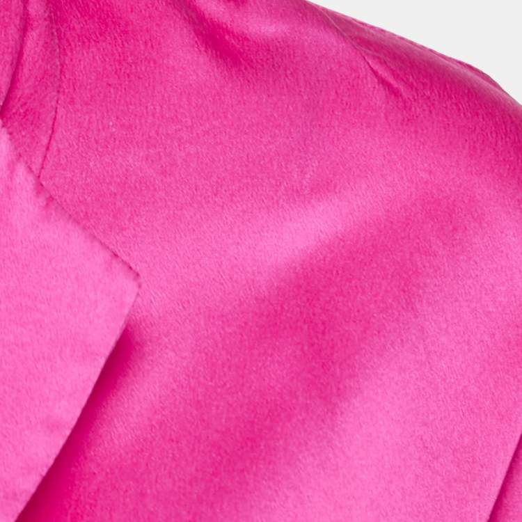 Pre Owned Giorgio Armani Pink Silk Tie Detailed Button Front Shirt Blouse S