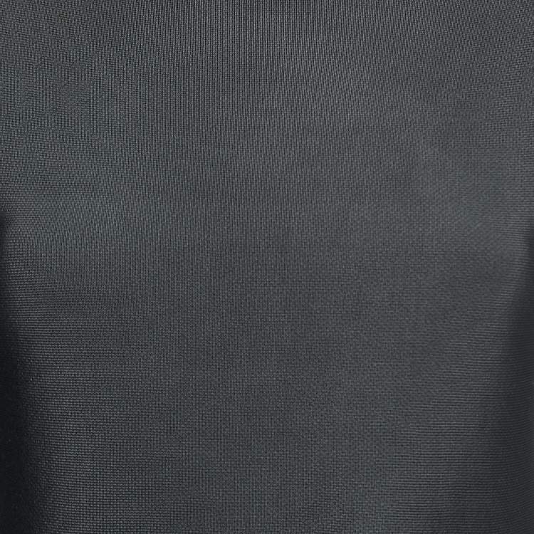 Pre Owned Giorgio Armani Dark Grey Knit Peplum Top S